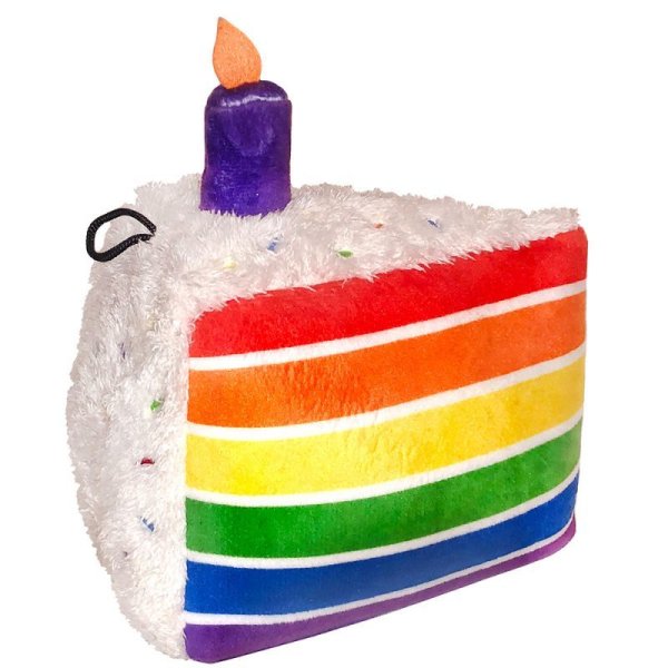 画像1: 【メッシュ補強の丈夫なぬいぐるみ】パワープラッシュ・虹色ケーキ