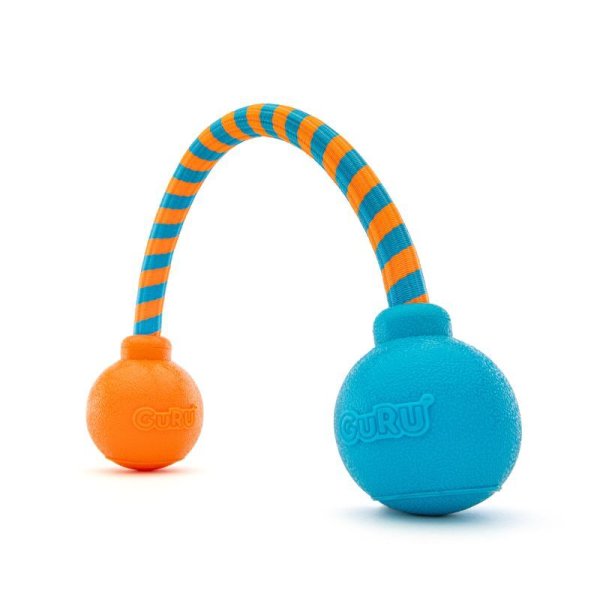 画像1: 【音が楽しい丈夫なボール＆ロープ合体トイ】グールー・スクイーキングロープ (1)